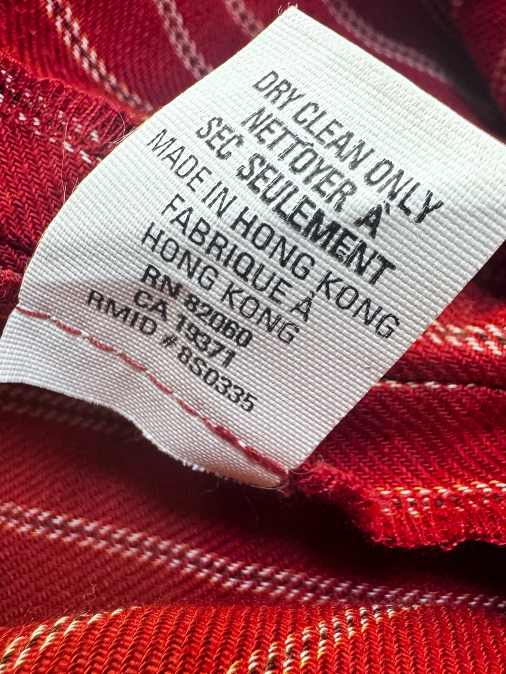 A-line Anne Klein Vintage 90s Linen Faux Wrap 8 Red Striped Linen Mini Skirt Y2K - Picture 12 of 15